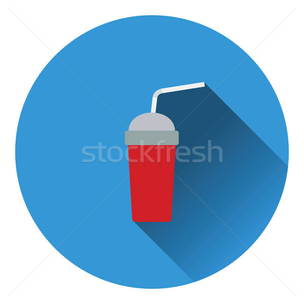 Disposable soda cup and flexible stick icon Stock photo © angelp