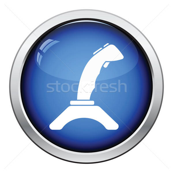 Joystick icona lucido pulsante design computer Foto d'archivio © angelp
