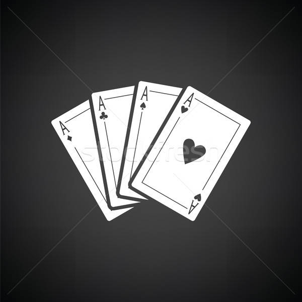 Stock photo: Set of four card icons