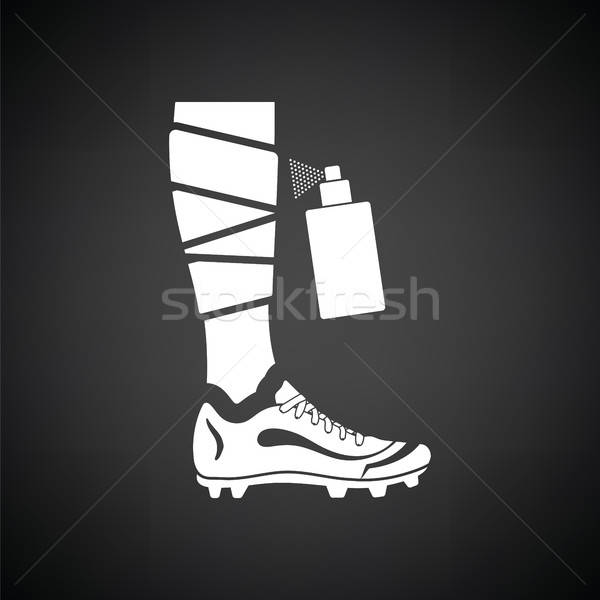 Футбол ногу аэрозоль икона черно белые спорт Сток-фото © angelp