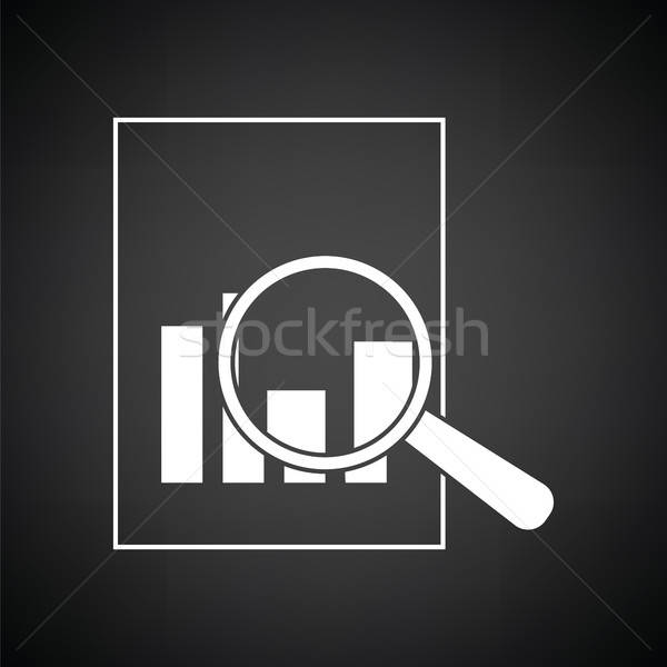 Magnificent glass on paper with chart icon Stock photo © angelp