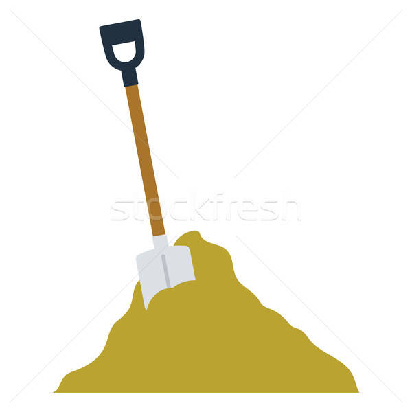 Icon of Construction shovel and sand Stock photo © angelp