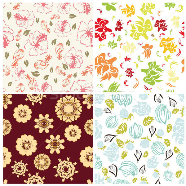 seamless floral backgrounds set Stock photo © angelp