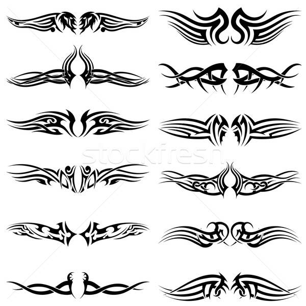 Set of tribal tattoos Stock photo © angelp