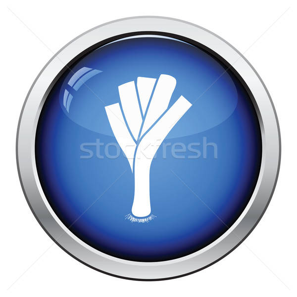 лук-порей лука икона кнопки дизайна Сток-фото © angelp