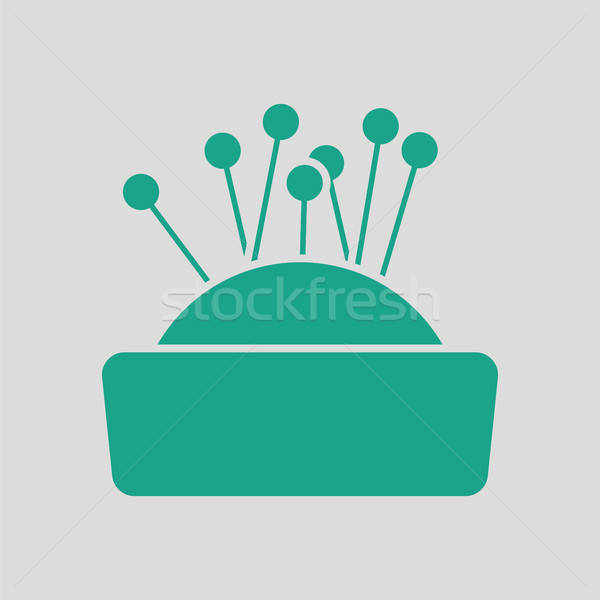Pin poduszka ikona szary zielone sztuki Zdjęcia stock © angelp