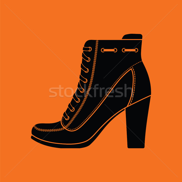 Kostka boot ikona pomarańczowy czarny moda Zdjęcia stock © angelp