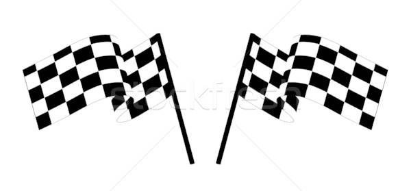 Zdjęcia stock: Flagi · czarno · białe · wyścigi · banderą · streszczenie · świetle