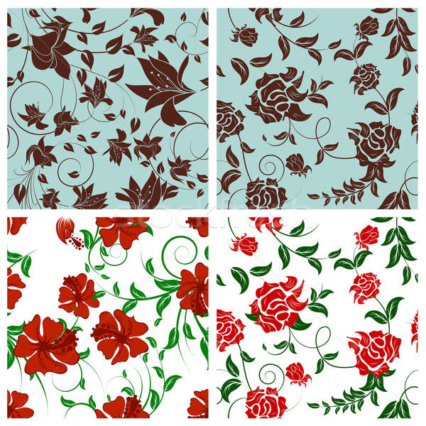 Stock photo: seamless floral pattern