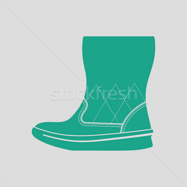 Woman fluffy boot icon Stock photo © angelp