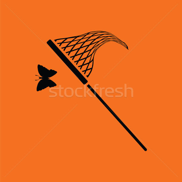 Vlinder net icon oranje zwarte gelukkig Stockfoto © angelp