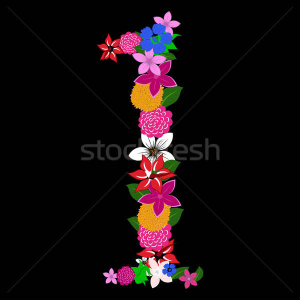 Floral numeral web impresión diseno flor Foto stock © angelp