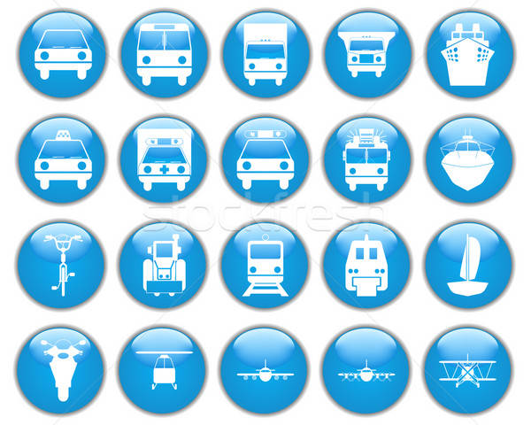Transporte conjunto diferente vetor os ícones do web Foto stock © angelp