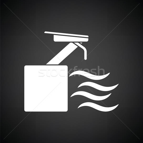 Tauchen stehen Symbol schwarz weiß Wasser Sport Stock foto © angelp