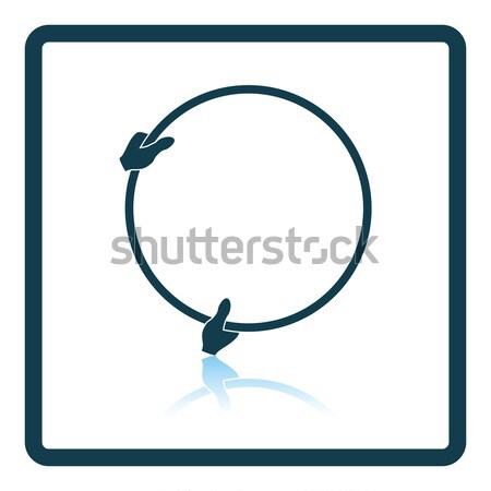 Icon of hand holding photography reflector Stock photo © angelp
