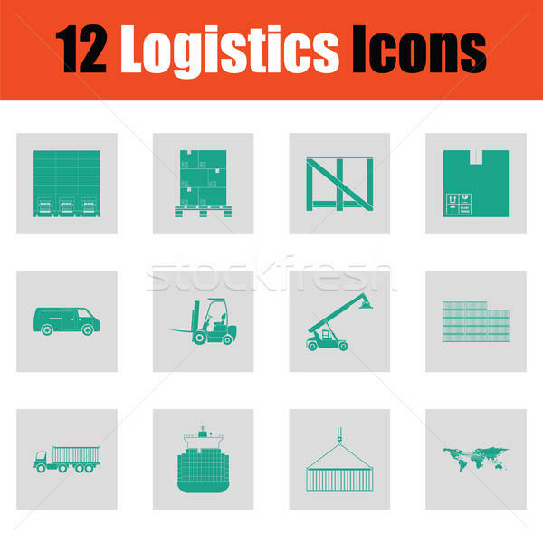 Stockfoto: Logistiek · groene · grijs · ontwerp · hout