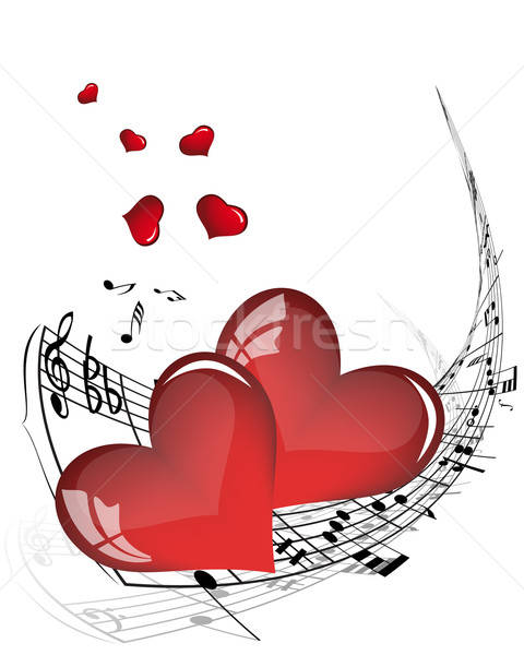 Valentine cadru vector Note muzicale personal proiect Imagine de stoc © angelp