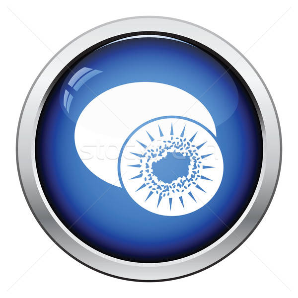 Icon kiwi glanzend knop ontwerp teken Stockfoto © angelp