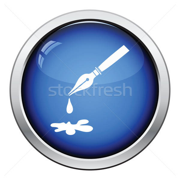 Füller Symbol glänzend Taste Design Hintergrund Stock foto © angelp