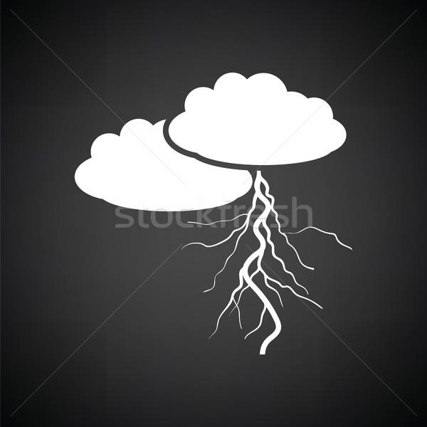 Clouds and lightning icon Stock photo © angelp