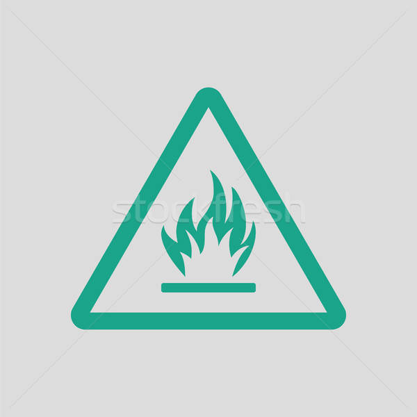 Brandbaar icon grijs groene veiligheid industriële Stockfoto © angelp