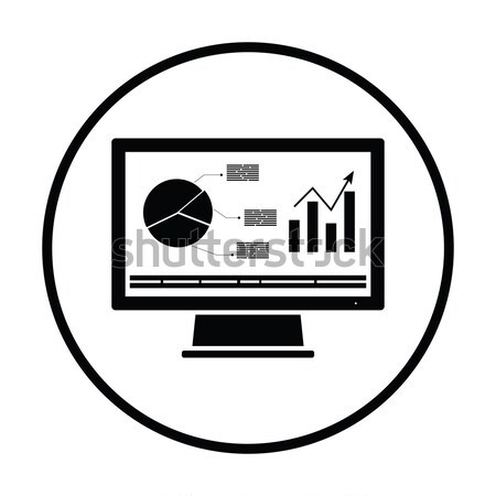 Monitoriza google analytics diagramă icoană buton Imagine de stoc © angelp