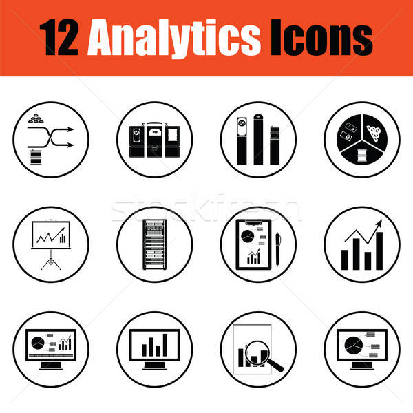 Analytics icon set Stock photo © angelp