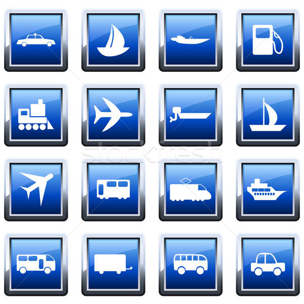 transportation icon set Stock photo © angelp