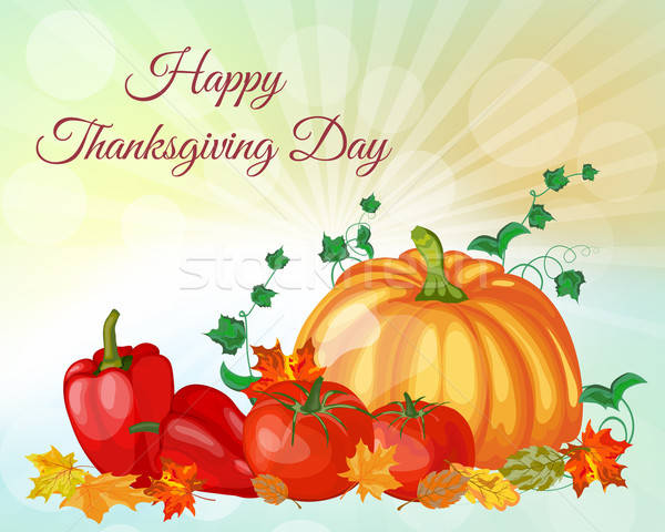 Stock photo: Thanksgiving Day Greeting Card