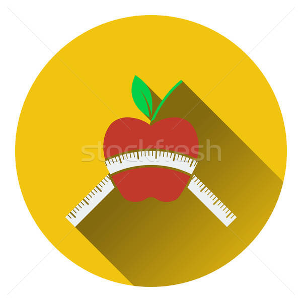 Icon of Apple with measure tape Stock photo © angelp