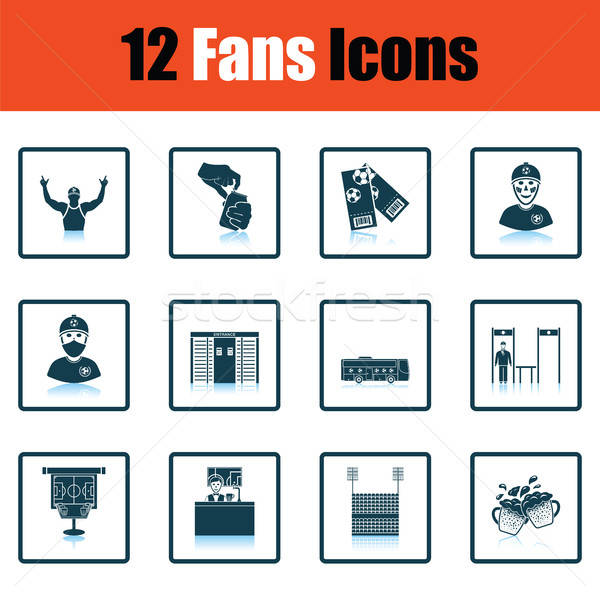 Stock photo: Set of soccer fans icons