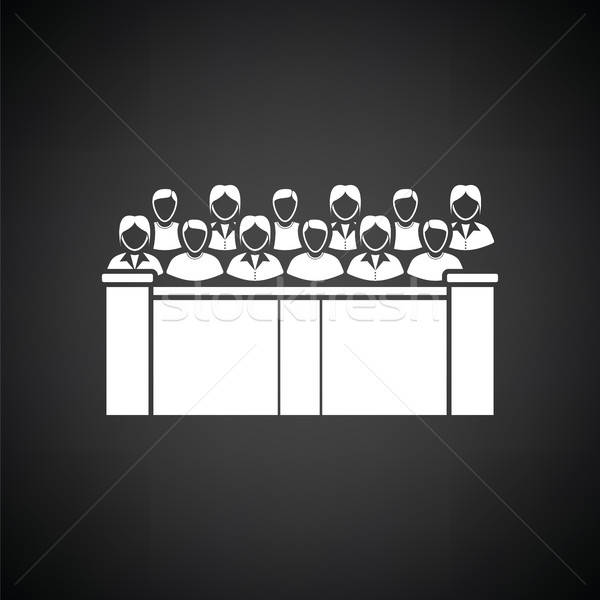 Jury ikona czarno białe działalności sprawiedliwości czarny Zdjęcia stock © angelp