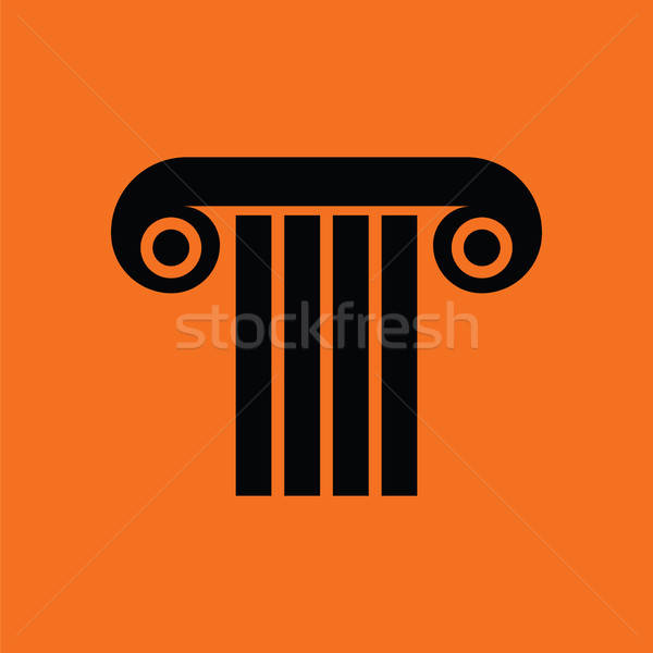 Foto stock: Antigo · coluna · ícone · laranja · preto · assinar