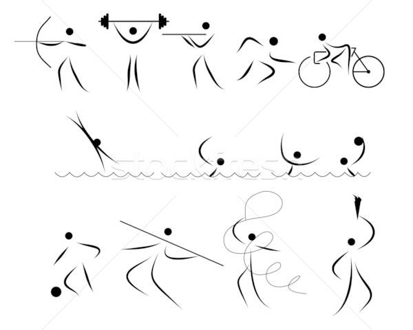 sport icon set Stock photo © angelp