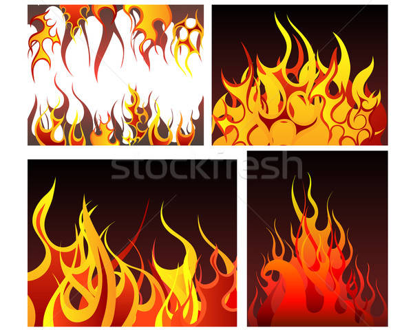 火災 背景 セット インフェルノ ベクトル デザイン ストックフォト © angelp