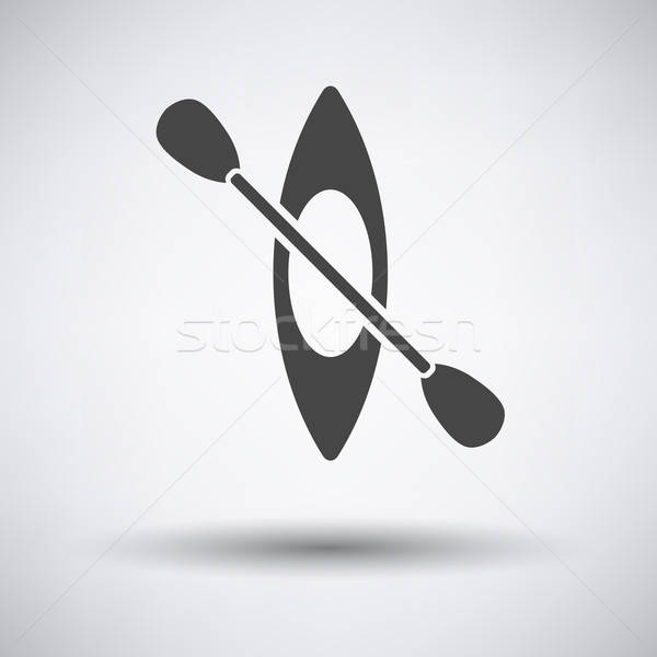 Stock photo: Kayak and paddle icon