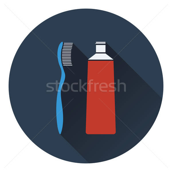 Tandpasta borstel icon kleur ontwerp gezondheid Stockfoto © angelp