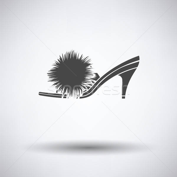 Woman pom-pom shoe icon Stock photo © angelp