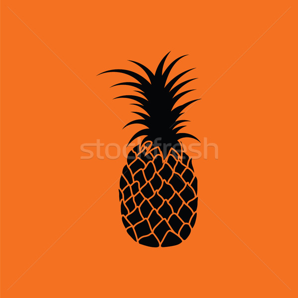 Ananas icône orange noir signe graphique Photo stock © angelp