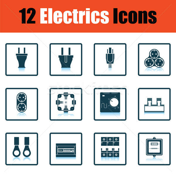 Electrics icon set Stock photo © angelp