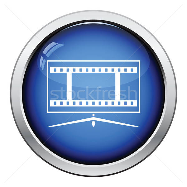 Cinema televizor ecran icoană buton Imagine de stoc © angelp