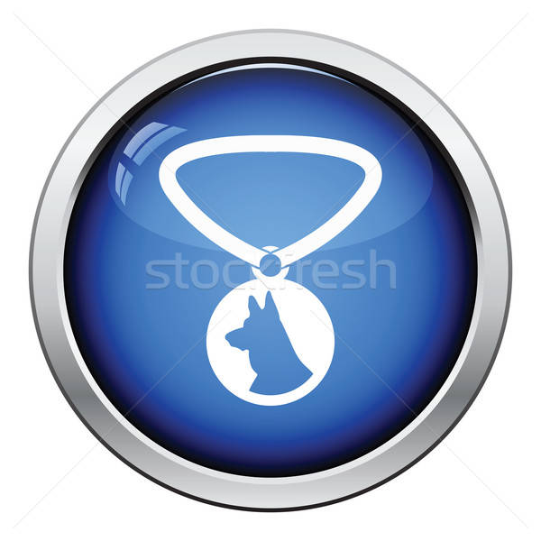 Stockfoto: Hond · medaille · icon · glanzend · knop · ontwerp