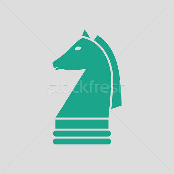 шахматам лошади икона серый зеленый спорт Сток-фото © angelp