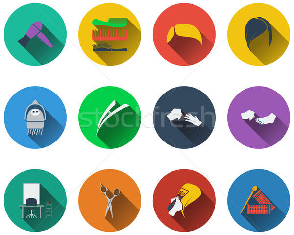 Set of barber icons Stock photo © angelp