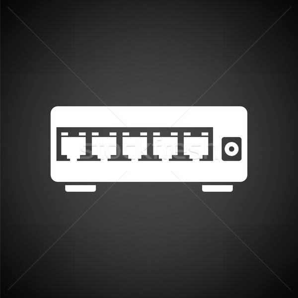 Ethernet wechseln Symbol schwarz weiß Business Computer Stock foto © angelp