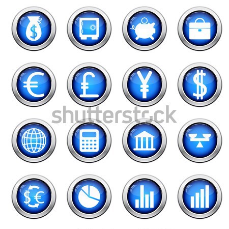 Stock fotó: Pénzügyi · ikon · gyűjtemény · nagy · gyűjtemény · ikonok · web · design