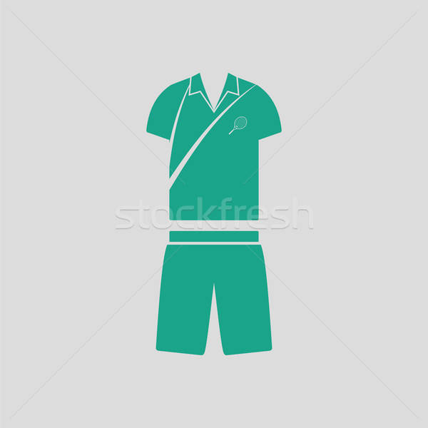 Tenis hombre uniforme icono gris verde Foto stock © angelp