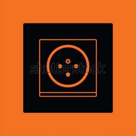 Stok fotoğraf: Elektrik · soket · ikon · turuncu · siyah · teknoloji
