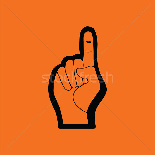 Americano futebol espuma dedo ícone laranja Foto stock © angelp