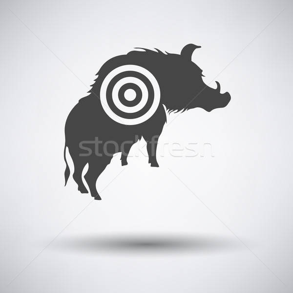 Boar silhouette with target icon Stock photo © angelp